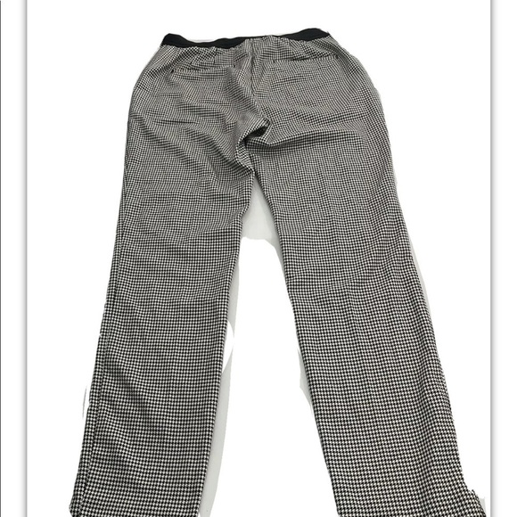 Zara Basic Plaid Pants Womens Size Medium Regular Fit Stretch Waist Straight Leg - Picture 5 of 10